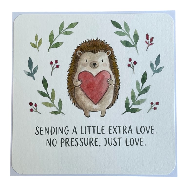 Reserved. Hedgehog 'Sending a Little Extra Love'  Support Card 