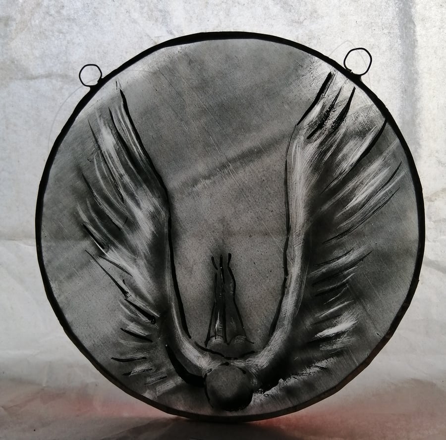 Stained Glass Painted  Roundel - Rise Again