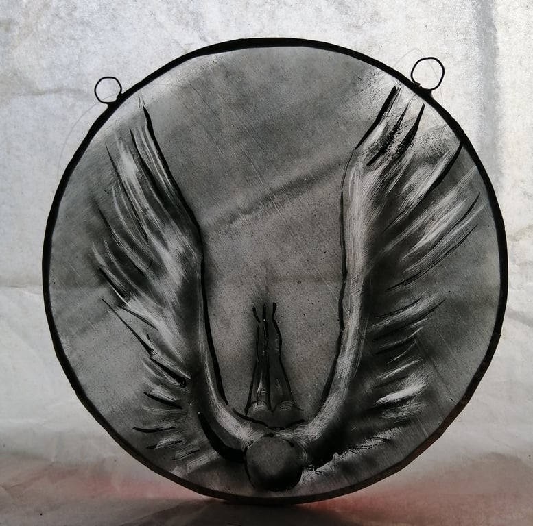 Stained Glass Painted  Roundel - Rise Again