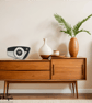 Mid Century Modern Royalexe™ Laminate Clock By Royale - Radio Grill in Jet Black - Image 4