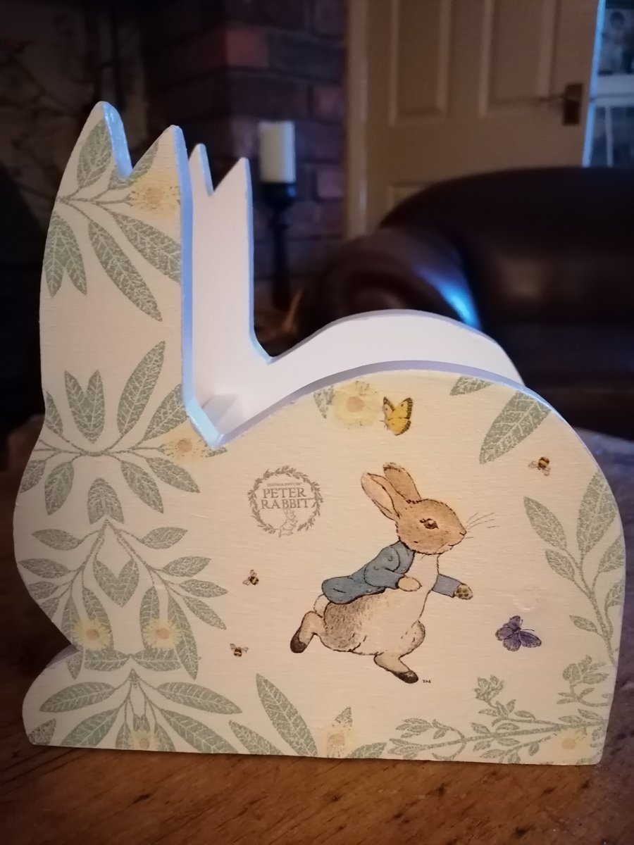Wooden Peter Rabbit Storage Box Bunny Nursery Bedroom Christening Gift Baby Boy 