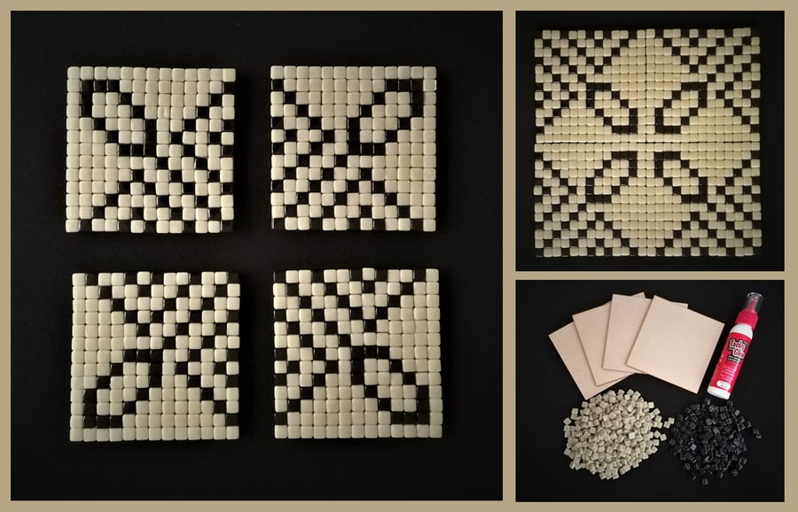 Mosaic Coaster kit (4 become 1) - the perfect craft project or that special gift
