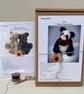Panda bear making kit plus teddy bear sewing pattern, craft kit bundle - Image 1