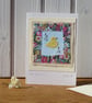 Little Duckling hand-stitched card, early years birthday card, or any age!