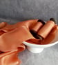 Hand Dyed Silk Ribbon: Deep Orange Bridal Bouquet Ribbon, Cake Decor, Stationery