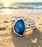 Enamel Pebble Stack Ring, silver stack ring, enamel stack ring, stack ring,  - Image 7