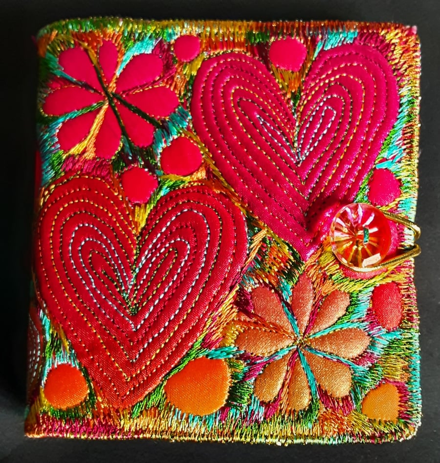 Sewing Needle Case with Hearts Flowers and Free - Folksy