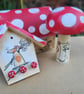 Small Wooden Wall Hook Rack - Mouse Design - Jewellery & Key Organiser for Kids  - Image 3