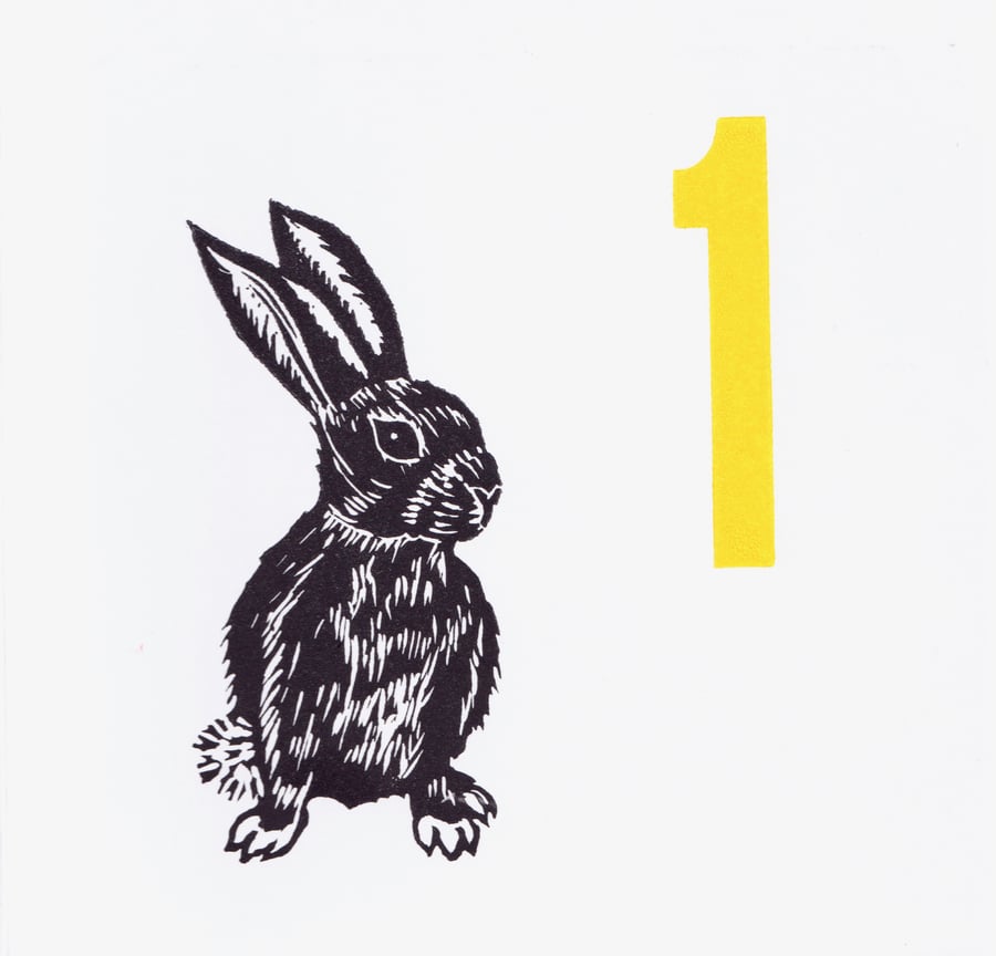 Rabbit Birthday card- Age 1, Age 2, Age 3, Age 4, Age 5 