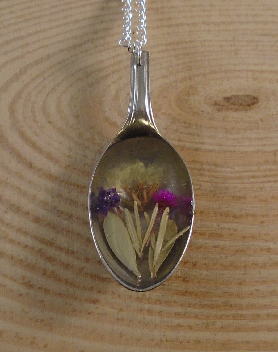 Upcycled Silver Plated Bouquet Spoon Necklace SPN111903