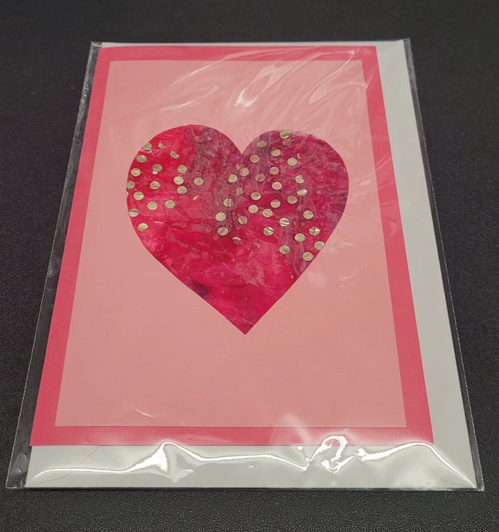 Valentines day card pink heart