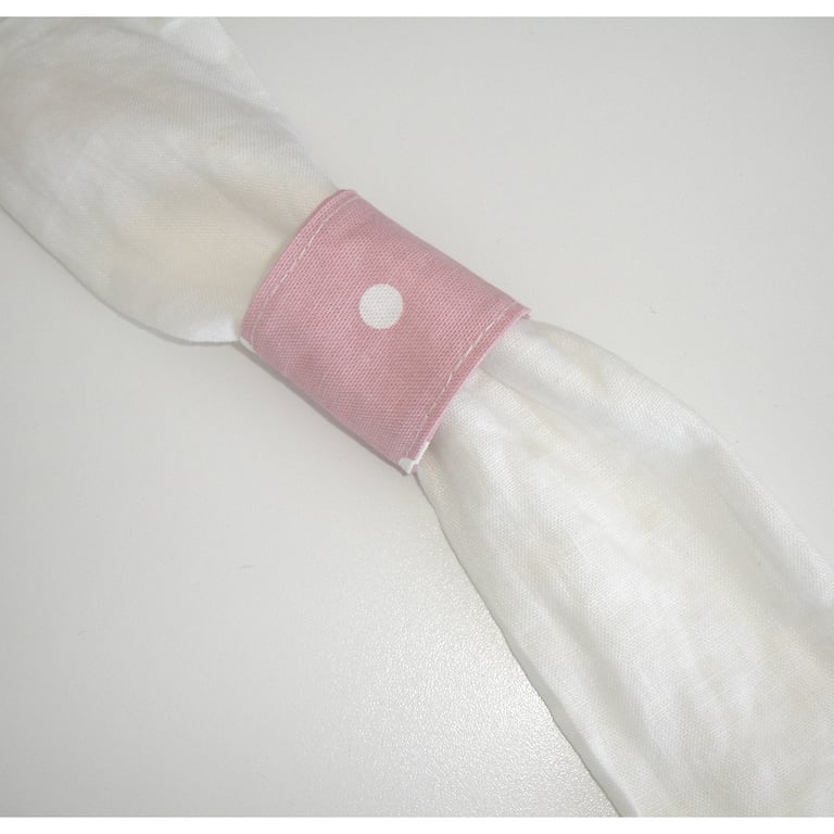 Napkin Rings Pink Polka Dot Dots x 6 Spots Set of Six