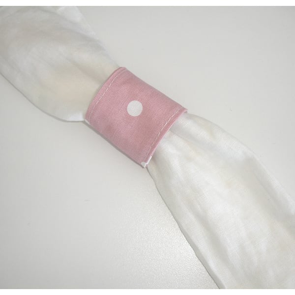 Napkin Ring Pink Polka Dot Dots Spots SINGLE