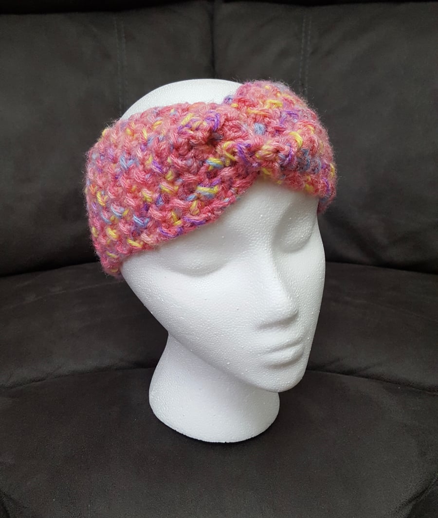 Women’s handmade crochet ear warmer headband. 