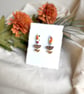 Tiered Geometric Half Moon Autumn Earrings - Image 7