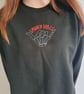 Handmade Embroidered Halloween Sweatshirt - Minimalist Skeleton Hand Cosy Spooky - Image 5