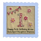 Number Birthday Card, Liberty Floral Card Name and Age. Childrens Birthday Card