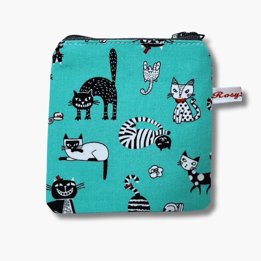 Blue Cat mini case for Knitting Notions and Stitch Markers