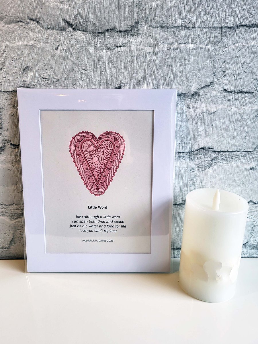 Poetry Art Print (Mounted) - 'Little Word' Limited Edition