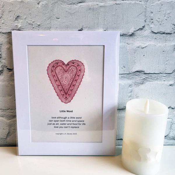 Poetry Art Print (Mounted) - 'Little Word' Limited Edition