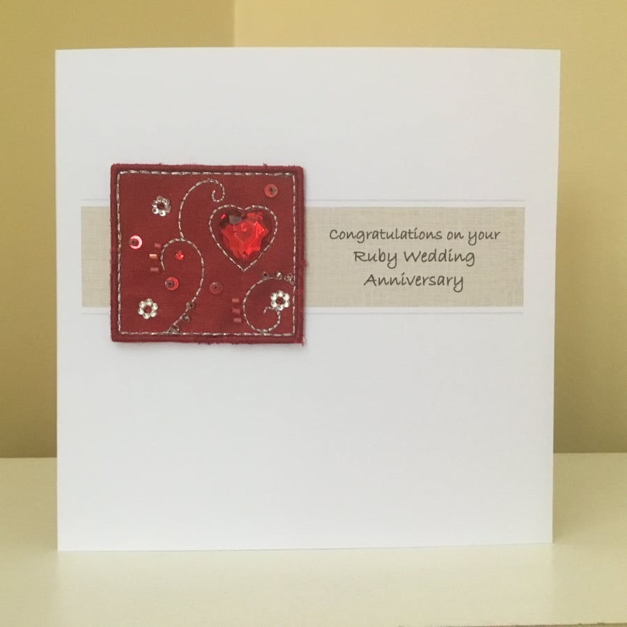 Ruby Wedding Anniversary card