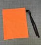 Orange Cotton Fabric Drawstring Gift Bag: Medium Present Wrap.
