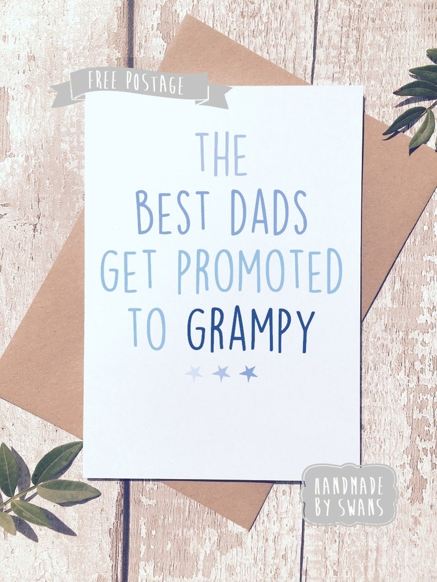 Card for Dad, Birthday Card, Fathers day card, The best dads get promoted, fathe