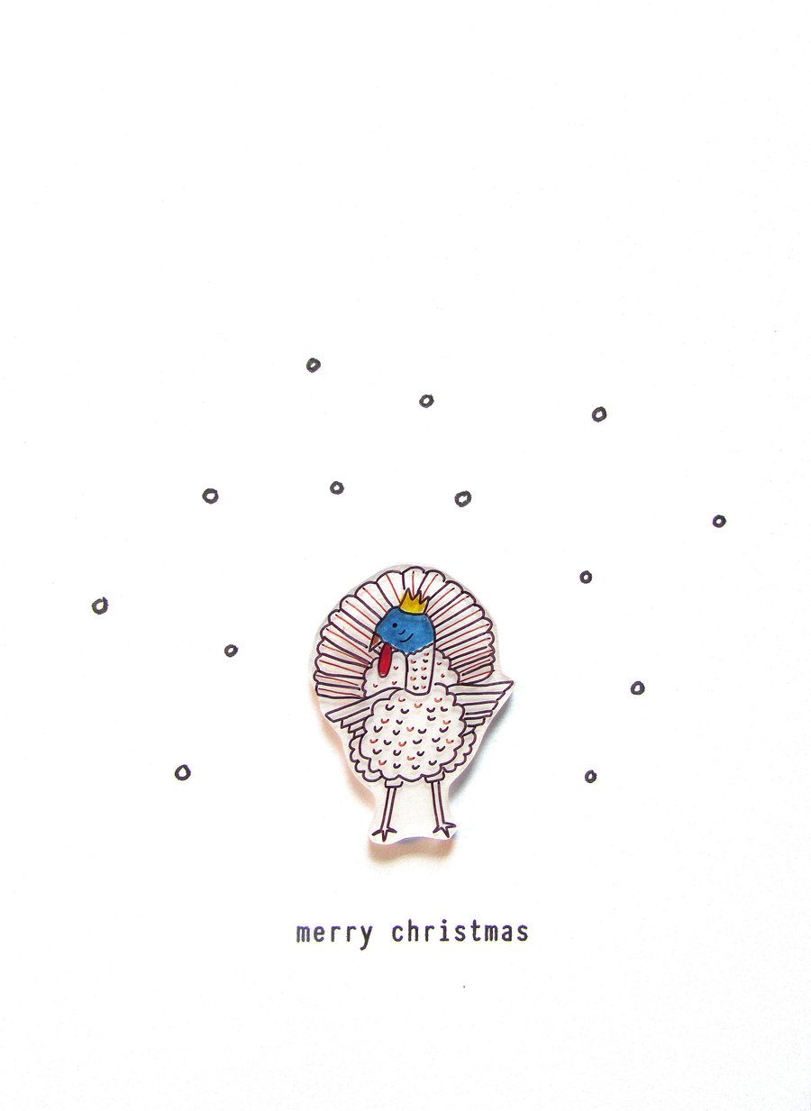 SALE - christmas card - merry christmas turkey