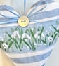 SNOWDROP HEART - with lavender - fabric heart decoration - blue - Image 6