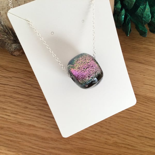 Dichroic Fused Glass Focal Bead Pendant 