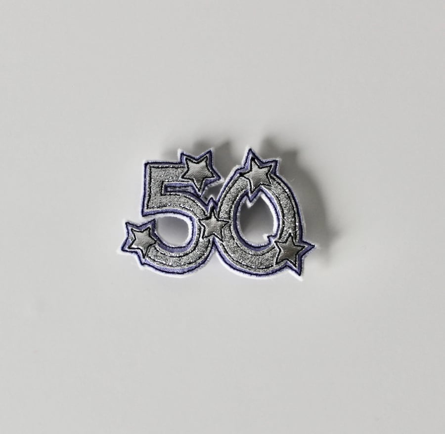 Special Order for Philippa - 'Fifty' - Handmade Brooch
