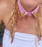 Baby Pink & Gold Detachable Statement Collar - Upcycled Sequin Neckcessory - Image 2