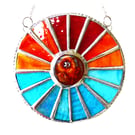 Sunset Sea Colourwheel Suncatcher Stained Glass Handmade 
