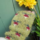 Radish Wrist Warmers Hand Knitted Vegetable Knits Fingerless Gloves