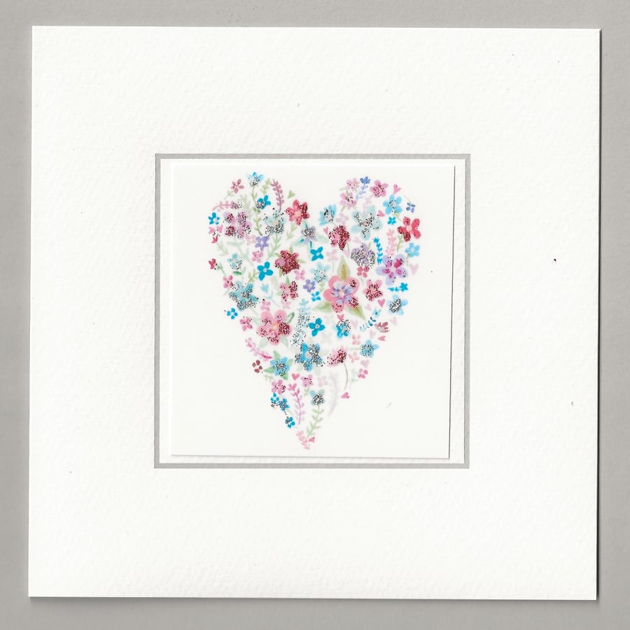 Floral heart card