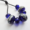 blue lampwork beads
