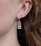 Sterling Silver Rectangle Earrings with Hearts - JBJ1058 - Image 9