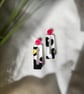 Animal Print Geometric Rectangle Statement Earrings