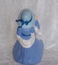 Blue Ceramic Hand Painted Girl Lady Figurine Free Standing Ornament Decoration. - Image 3