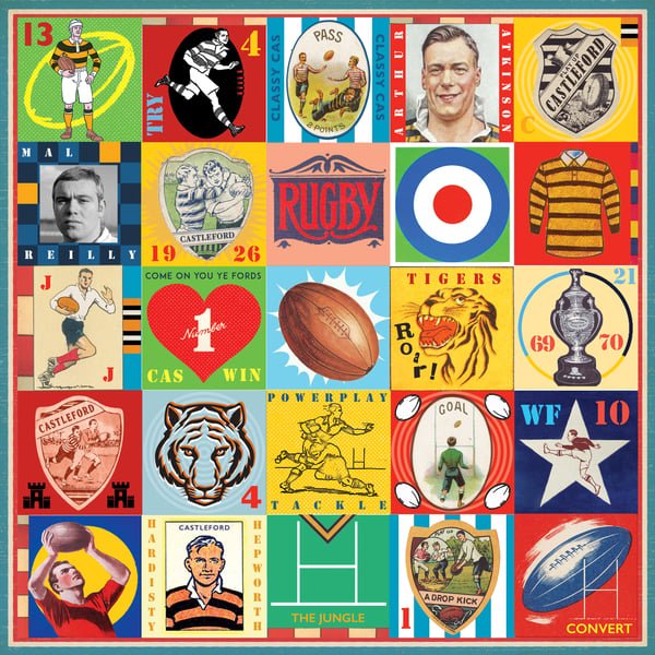 Castleford Tigers Pop Art Rugby Print