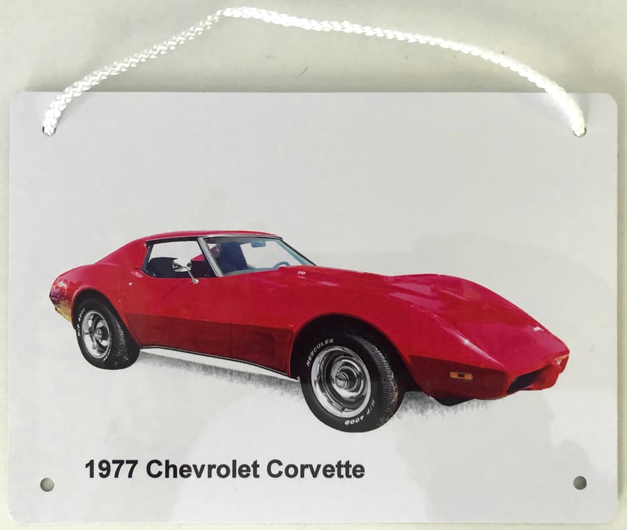 Chevrolet Corvette 1977 - Aluminium Plaque - A5 or 203x304mm