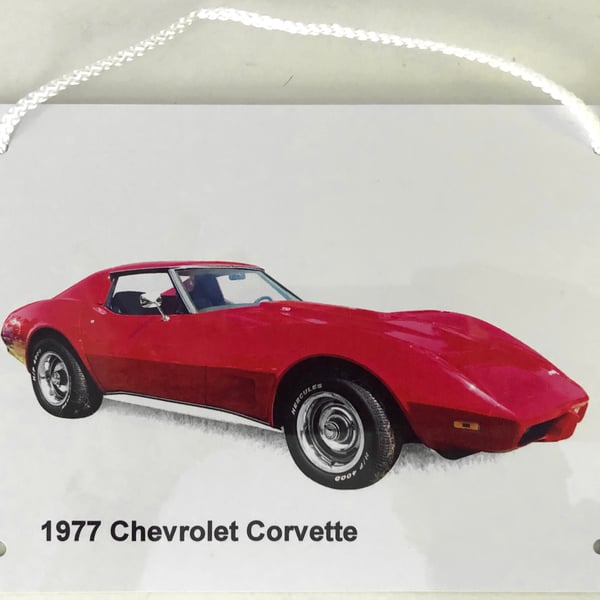 Chevrolet Corvette 1977 - Aluminium Plaque - A5 or 203x304mm