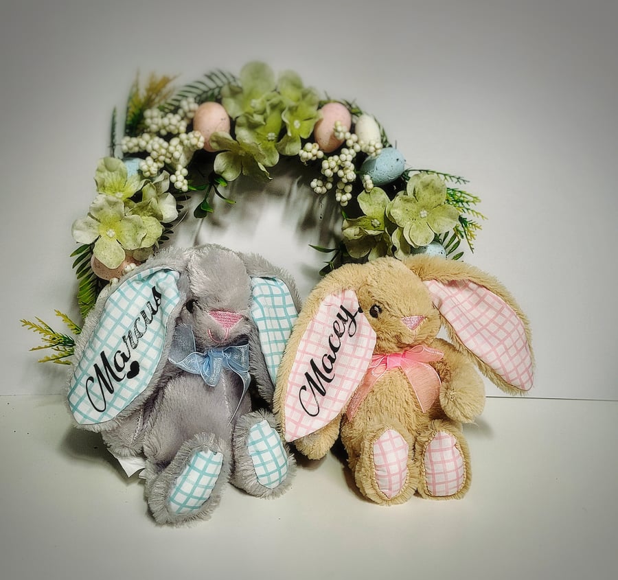Small personalised plush bunny 