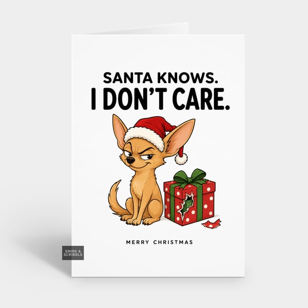 Funny Christmas Card - Don't Care Chihuahua