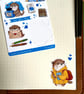 Fountain Pen Themed Mini Sticker Sheets with Cute Otter and Bear - Image 3