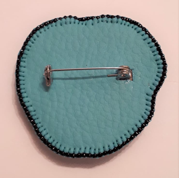 Bead Embroidered Art Deco style Turquoise Rose Folksy