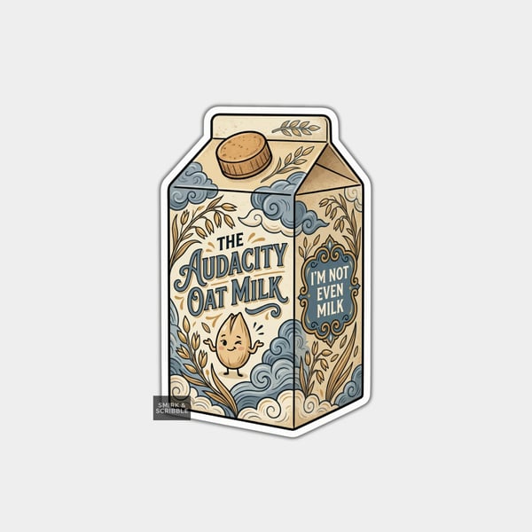 Grocery Food Vinyl Sticker For Adults - Oat Milk