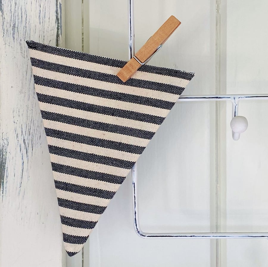 BUNTING - charcoal grey stripes
