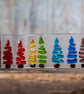 Fused Glass Trees Rainbow Wave, Tea Light Screen, 3D Xmas Ornament - Image 3