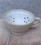 Hand thrown Berry bowl cup or colander drainer stoneware ceramic in ivory cream - Image 4
